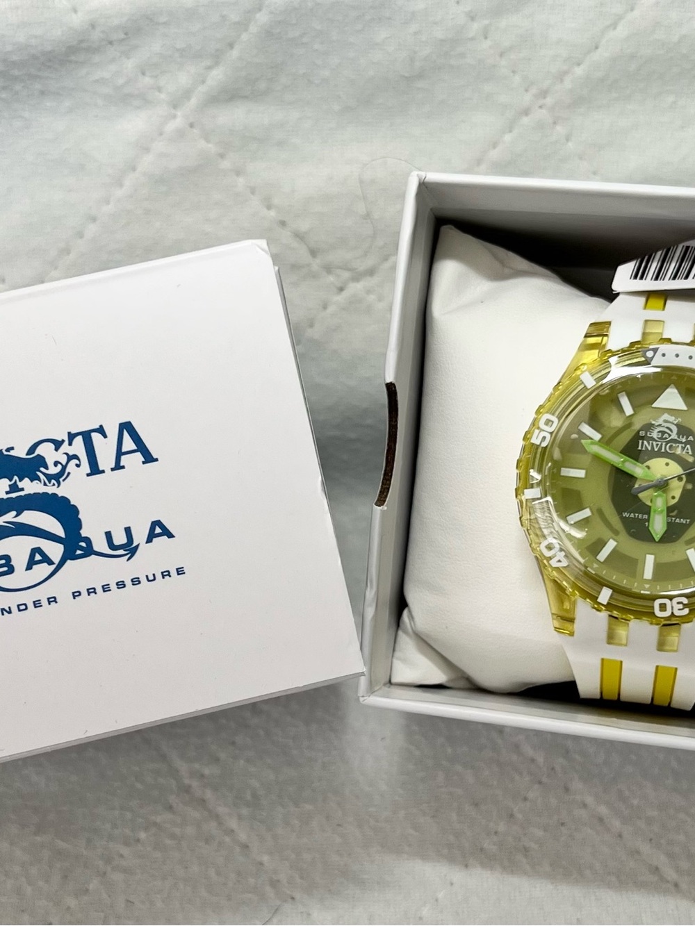 NEW! Invicta Men's Yellow and White Dive-Style Watch